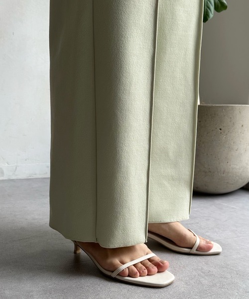 DouDou（ドゥドゥ）の「ツイルストレートパンツ（スラックス・レディース・チャコールグレー/オフホワイト/ミント/ブラック・FREE）」の13枚目の写真