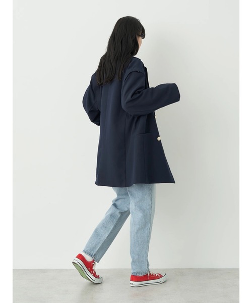 earth music&ecology(アースミュージックアンドエコロジー)の「ヴィンテージ加工テーパードデニム(デニムパンツ・レディース・ブルー系その他/ライトインディゴブルー・L/M/S)」の9枚目の写真