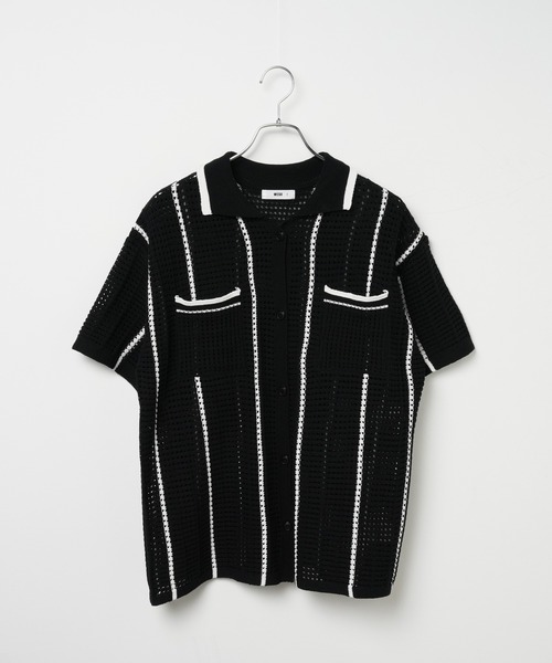 WEGO（ウィゴー）の「WEGO/ストライプメッシュニットシャツ（ニット/セーター・レディース・サックスブルー/ホワイト/ブラック・FREE）」の21枚目の写真