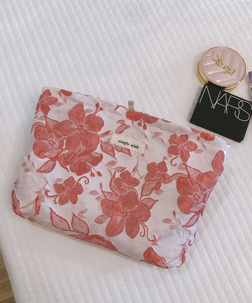 LAFFMO（ラフモ）の「花柄レース刺繍メイクポーチ（ポーチ）」 - WEAR