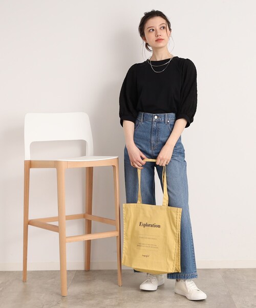 SHOO・LA・RUE（シューラルー）の「◆スクエアビッグトートバッグ（トートバッグ・レディース・ワインレッド/アイボリー/イエロー/ブルー/グレー/ブラック・00）」の13枚目の写真