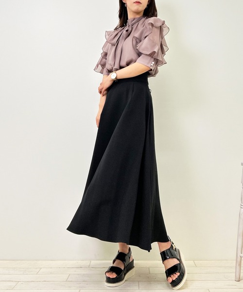 INGNI（イング）の「袖フリルラメシアー5分袖／ブラウス（シャツ/ブラウス・レディース・グレー系その他/オフホワイト/ピンク/サックスブルー・M）」の15枚目の写真