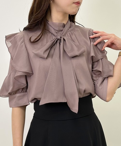 AVENIRETOILE ピンク 五分袖ブラウス AVENIRETOILE ピンク 五分袖ブラウス 大人ピンクをセットアップの様に