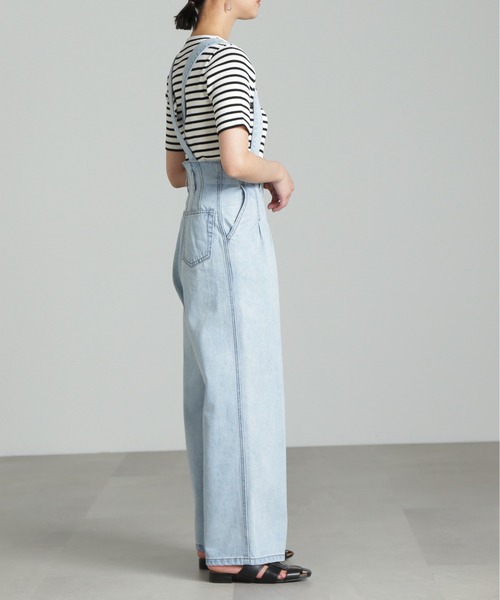FREE'S MART（フリーズマート）の「◆[低身長サイズ/Sシリーズ]2Wayサス付きハイウエストタックワイドデニムパンツ（デニムパンツ・レディース・ネイビー/ブラック系その他/ライトインディゴブルー・X-SMALL/SMALL/MEDIUM）」の12枚目の写真