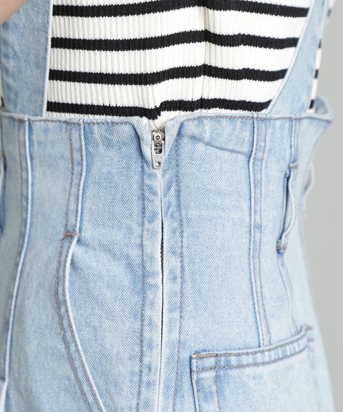 FREE'S MART（フリーズマート）の「◆[低身長サイズ/Sシリーズ]2Wayサス付きハイウエストタックワイドデニムパンツ（デニムパンツ・レディース・ネイビー/ブラック系その他/ライトインディゴブルー・X-SMALL/SMALL/MEDIUM）」の10枚目の写真