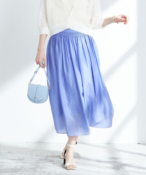 NOLLEY’S（ノーリーズ）の「《セットアップ対応》ソフトオーガンジーシャーリングスカート（スカート・レディース・ブラック/ライトブルー/ミント/ブラウン/イエロー/ネイビー/ライトグリーン・34/38/36）」の17枚目の写真