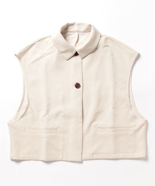 STYLEBLOCK(スタイルブロック)の「リネンタッチオフラインサマージャケット(その他アウター・レディース・ライトベージュ/ベージュ/ブラック・M)」の6枚目の写真
