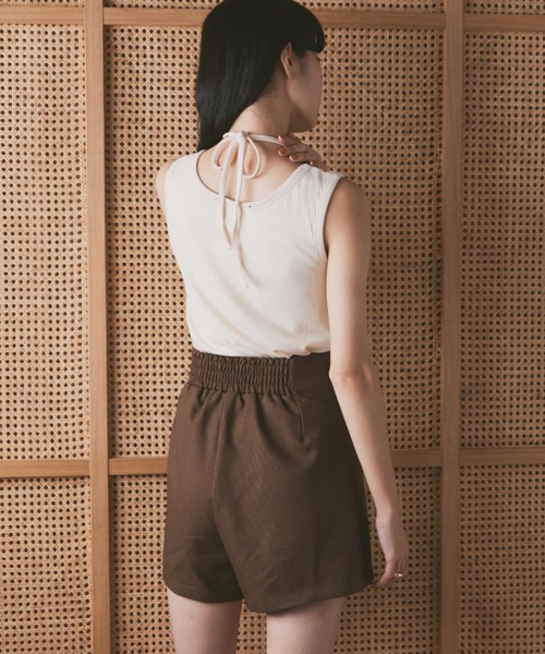 moi tytto（モイテュット）の「カップ付きデザインリブタンク（タンクトップ・レディース・ブラック/ナチュラル/ブラウン・FREE）」の20枚目の写真