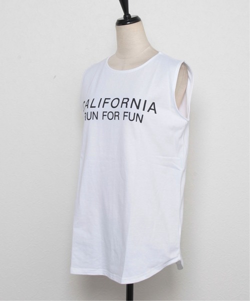 each（イーチ）の「CALIFORNIAロゴプリントタンク（タンクトップ・レディース・ブラウン/ホワイト/ブラック/グレー/ネイビー/シルバー/ホワイト×シルバー/チャコールグレー・FREE）」の12枚目の写真