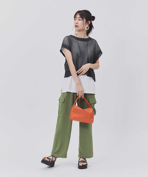 BACK NUMBER（バックナンバー）の「【BACK NUMBER】透かし編みレイヤードベスト（ベスト・レディース・キナリ/ダークグレー・L/M）」の8枚目の写真