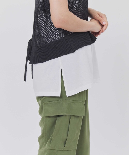 BACK NUMBER（バックナンバー）の「【BACK NUMBER】透かし編みレイヤードベスト（ベスト・レディース・キナリ/ダークグレー・L/M）」の12枚目の写真