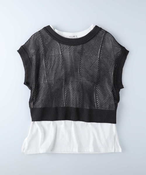 BACK NUMBER（バックナンバー）の「【BACK NUMBER】透かし編みレイヤードベスト（ベスト・レディース・キナリ/ダークグレー・L/M）」の13枚目の写真