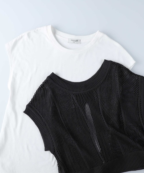 BACK NUMBER（バックナンバー）の「【BACK NUMBER】透かし編みレイヤードベスト（ベスト・レディース・キナリ/ダークグレー・L/M）」の16枚目の写真