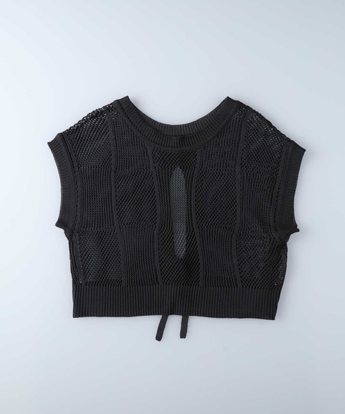 BACK NUMBER（バックナンバー）の「【BACK NUMBER】透かし編みレイヤードベスト（ベスト・レディース・キナリ/ダークグレー・L/M）」の18枚目の写真