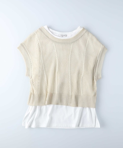 BACK NUMBER（バックナンバー）の「【BACK NUMBER】透かし編みレイヤードベスト（ベスト・レディース・キナリ/ダークグレー・L/M）」の19枚目の写真