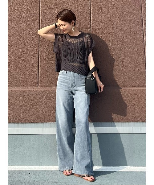 BACK NUMBER（バックナンバー）の「【BACK NUMBER】透かし編みレイヤードベスト（ベスト・レディース・キナリ/ダークグレー・L/M）」の22枚目の写真