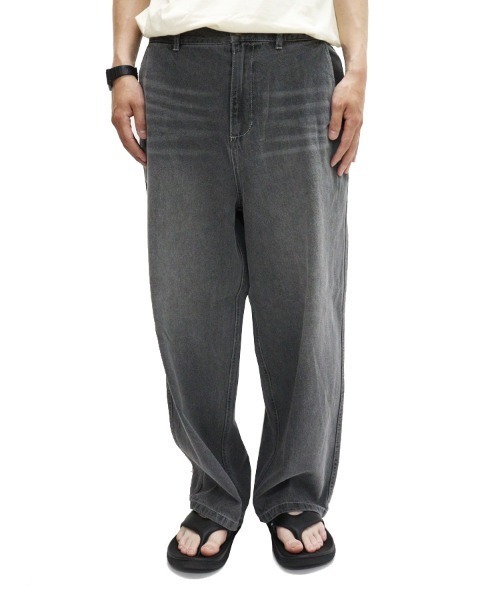 TIMELY WARNING（タイムリーワーニング）の「【Timely Warning】デニムワイドパンツ（デニムパンツ・メンズ・グレー/ブラック・M/L）」の12枚目の写真