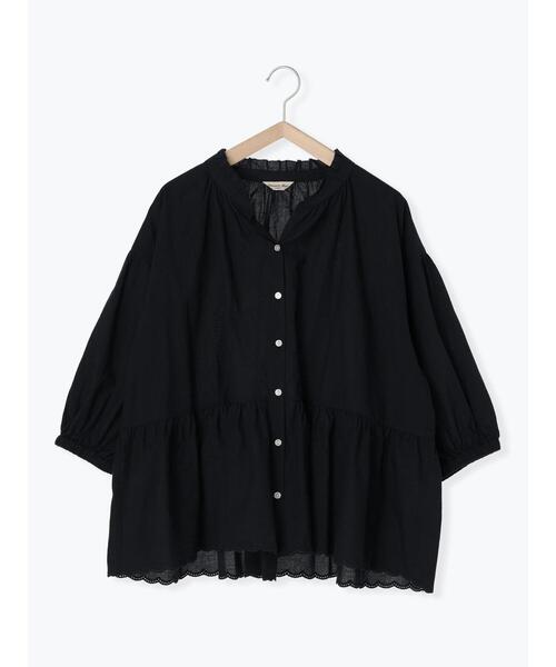 Samansa Mos2（サマンサ モスモス）の「裾スカラップギャザースキッパーブラウス（シャツ/ブラウス・レディース・ブラウン/オフホワイト/パープル/ブラック・F）」の16枚目の写真