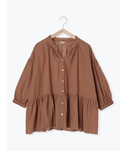 Samansa Mos2（サマンサ モスモス）の「裾スカラップギャザースキッパーブラウス（シャツ/ブラウス・レディース・ブラウン/オフホワイト/パープル/ブラック・F）」の17枚目の写真