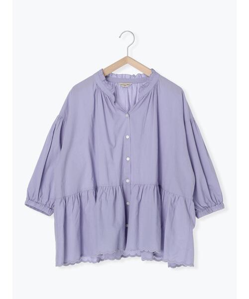 Samansa Mos2（サマンサ モスモス）の「裾スカラップギャザースキッパーブラウス（シャツ/ブラウス・レディース・ブラウン/オフホワイト/パープル/ブラック・F）」の18枚目の写真