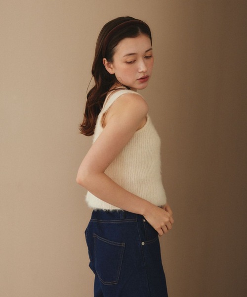 pomiii(ポミー)の「ふわふわニットキャミ(キャミソール・レディース・アイボリー/ピンク・FREE)」の17枚目の写真