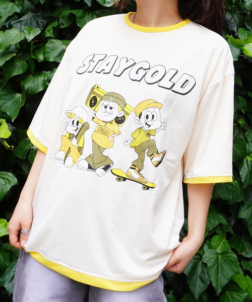 STAY GOLD（ステイゴールド）の「【STAYGOLD】リバーシブル Tシャツ / Reversible T-shirt（Tシャツ/カットソー・メンズ・チャコール/グリーン/イエロー/ブルー・FREE）」の4枚目の写真