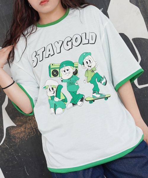 STAY GOLD（ステイゴールド）の「【STAYGOLD】リバーシブル Tシャツ / Reversible T-shirt（Tシャツ/カットソー・メンズ・チャコール/グリーン/イエロー/ブルー・FREE）」の2枚目の写真