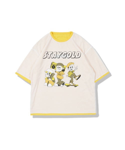 STAY GOLD（ステイゴールド）の「【STAYGOLD】リバーシブル Tシャツ / Reversible T-shirt（Tシャツ/カットソー・メンズ・チャコール/グリーン/イエロー/ブルー・FREE）」の19枚目の写真
