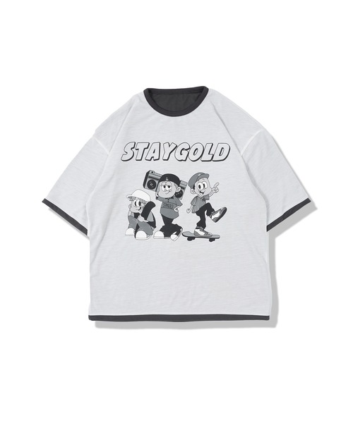 STAY GOLD（ステイゴールド）の「【STAYGOLD】リバーシブル Tシャツ / Reversible T-shirt（Tシャツ/カットソー・メンズ・チャコール/グリーン/イエロー/ブルー・FREE）」の5枚目の写真