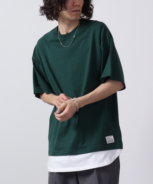 FUNALIVE(ファンアライブ)の「フェイクレイヤードTシャツ 半袖(Tシャツ/カットソー・メンズ・チャコール/ネイビー/ベージュ/グリーン/ブラック/杢グレー・M/L/XL)」の5枚目の写真