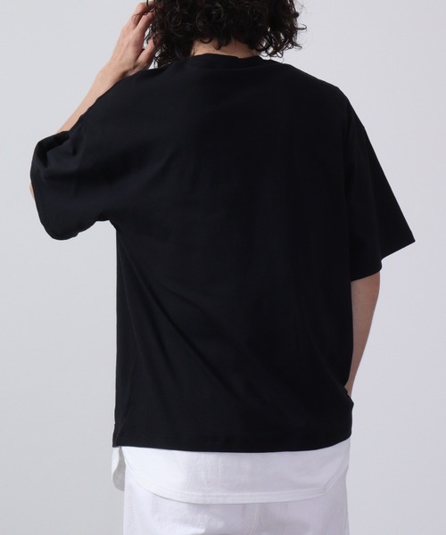 FUNALIVE(ファンアライブ)の「フェイクレイヤードTシャツ 半袖(Tシャツ/カットソー・メンズ・チャコール/ネイビー/ベージュ/グリーン/ブラック/杢グレー・M/L/XL)」の12枚目の写真