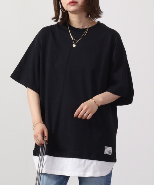 FUNALIVE(ファンアライブ)の「フェイクレイヤードTシャツ 半袖(Tシャツ/カットソー・メンズ・チャコール/ネイビー/ベージュ/グリーン/ブラック/杢グレー・M/L/XL)」の15枚目の写真