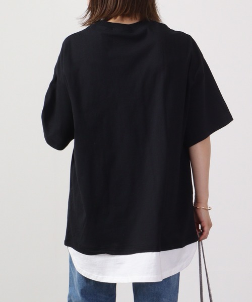 FUNALIVE(ファンアライブ)の「フェイクレイヤードTシャツ 半袖(Tシャツ/カットソー・メンズ・チャコール/ネイビー/ベージュ/グリーン/ブラック/杢グレー・M/L/XL)」の18枚目の写真