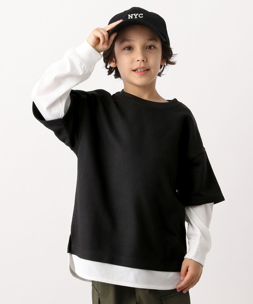 GLOBAL WORK(グローバルワーク)の「イージーDRYワッフルレイヤー/907688(Tシャツ/カットソー・キッズ・ライトグレー/ブラック/グリーン/ブルー・110cm/100cm/120cm/130cm/140cm/150cm/160cm)」の15枚目の写真