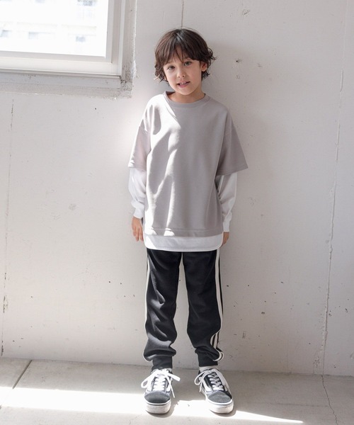 GLOBAL WORK(グローバルワーク)の「イージーDRYワッフルレイヤー/907688(Tシャツ/カットソー・キッズ・ライトグレー/ブラック/グリーン/ブルー・110cm/100cm/120cm/130cm/140cm/150cm/160cm)」の17枚目の写真
