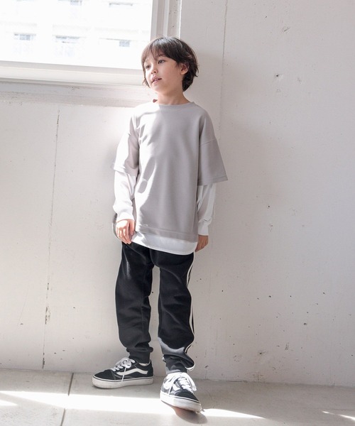 GLOBAL WORK(グローバルワーク)の「イージーDRYワッフルレイヤー/907688(Tシャツ/カットソー・キッズ・ライトグレー/ブラック/グリーン/ブルー・110cm/100cm/120cm/130cm/140cm/150cm/160cm)」の18枚目の写真