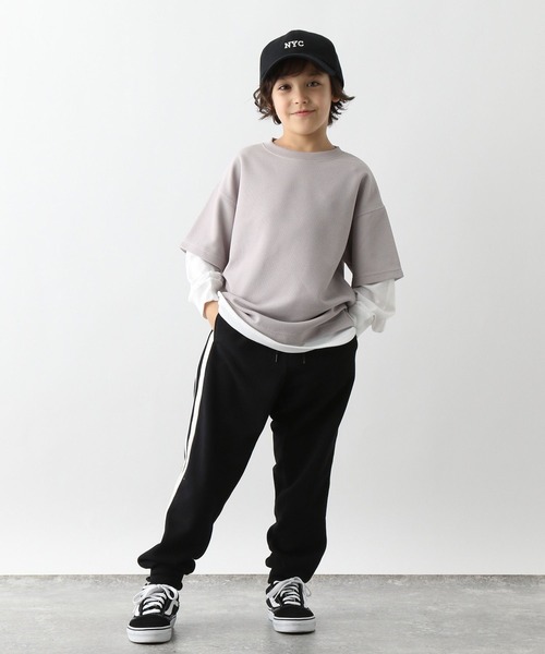 GLOBAL WORK(グローバルワーク)の「イージーDRYワッフルレイヤー/907688(Tシャツ/カットソー・キッズ・ライトグレー/ブラック/グリーン/ブルー・110cm/100cm/120cm/130cm/140cm/150cm/160cm)」の20枚目の写真