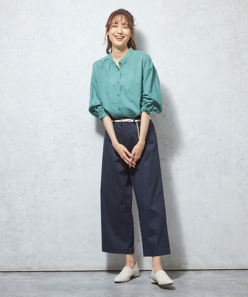 Petit Honfleur（プチオンフルール）の「刺繍スリーブブラウス（シャツ/ブラウス・レディース・ネイビー/グリーン/ブラック・9号/11号）」の6枚目の写真