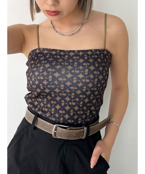 EMODA(エモダ)の「ボックスキャミ(Tシャツ/カットソー・レディース・その他/その他1/ホワイト/ブラック・FREE)」の4枚目の写真