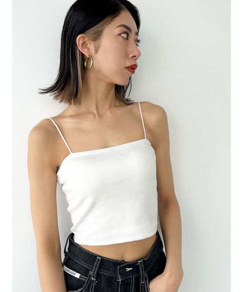 EMODA(エモダ)の「ボックスキャミ(Tシャツ/カットソー・レディース・その他/その他1/ホワイト/ブラック・FREE)」の2枚目の写真