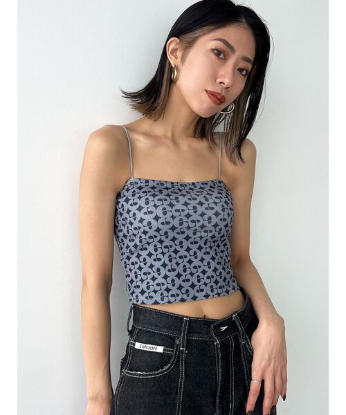 EMODA(エモダ)の「ボックスキャミ(Tシャツ/カットソー・レディース・その他/その他1/ホワイト/ブラック・FREE)」の5枚目の写真