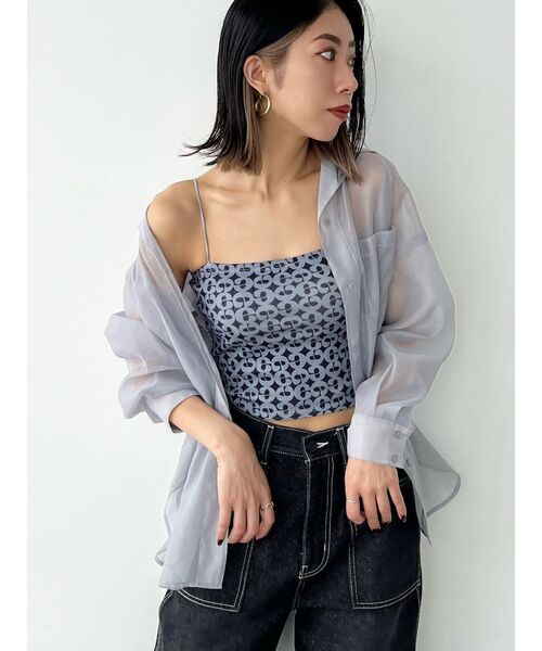 EMODA(エモダ)の「ボックスキャミ(Tシャツ/カットソー・レディース・その他/その他1/ホワイト/ブラック・FREE)」の7枚目の写真