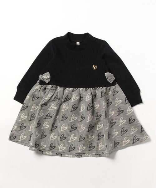 nino(ニノ)の「ななめハートジャガードワンピース(ワンピース・キッズ・ブラック・90cm/120cm/110cm/100cm)」の8枚目の写真