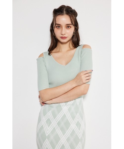 新品❤️rienda 2wayランダムチェックグリッターニットワンピース　リエンダ セール】2WAYランダムチェックグリッターニットワンピース