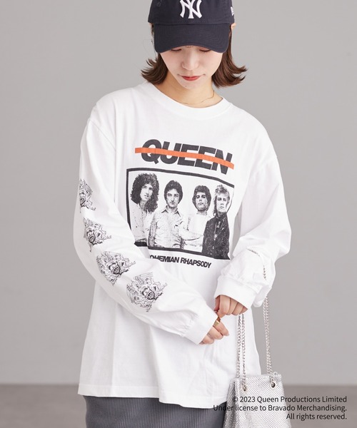 CIAOPANIC TYPY（チャオパニックティピー）の「【CIAOPANIC TYPY スペシャルアイテム】ロックバンドTEE（Tシャツ/カットソー・レディース・チャコールグレー/オフホワイト/ブラック/ホワイト・ONE SIZE）」の2枚目の写真