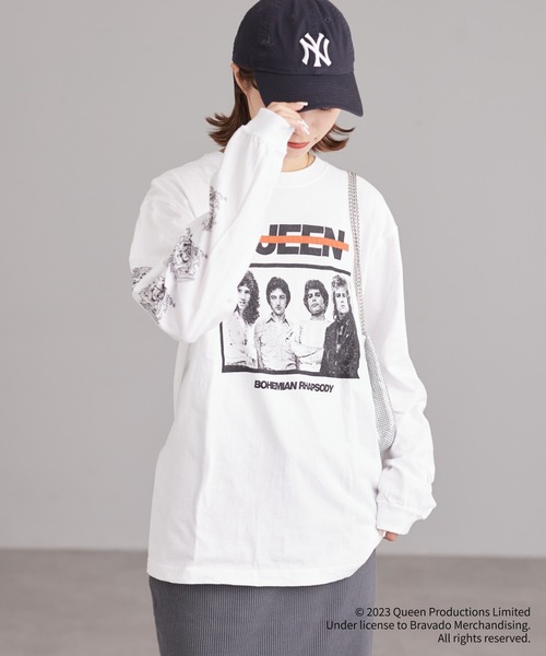 CIAOPANIC TYPY（チャオパニックティピー）の「【CIAOPANIC TYPY スペシャルアイテム】ロックバンドTEE（Tシャツ/カットソー・レディース・チャコールグレー/オフホワイト/ブラック/ホワイト・ONE SIZE）」の6枚目の写真