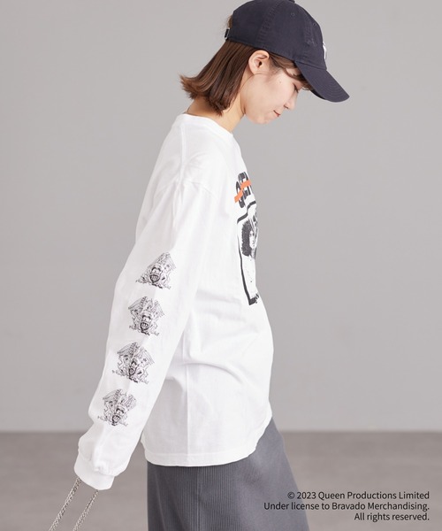 CIAOPANIC TYPY（チャオパニックティピー）の「【CIAOPANIC TYPY スペシャルアイテム】ロックバンドTEE（Tシャツ/カットソー・レディース・チャコールグレー/オフホワイト/ブラック/ホワイト・ONE SIZE）」の7枚目の写真