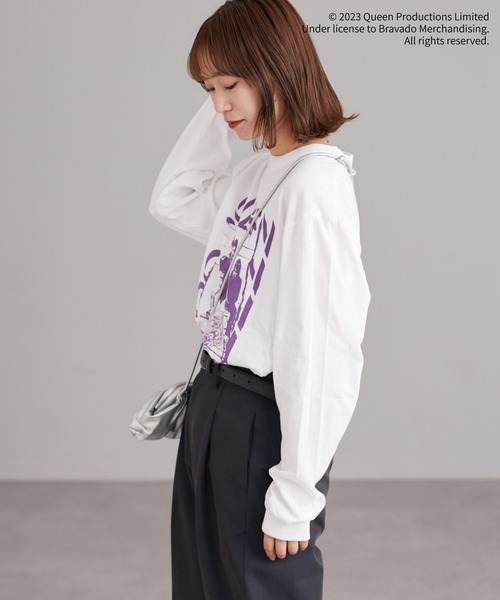 CIAOPANIC TYPY（チャオパニックティピー）の「【CIAOPANIC TYPY スペシャルアイテム】ロックバンドTEE（Tシャツ/カットソー・レディース・チャコールグレー/オフホワイト/ブラック/ホワイト・ONE SIZE）」の15枚目の写真