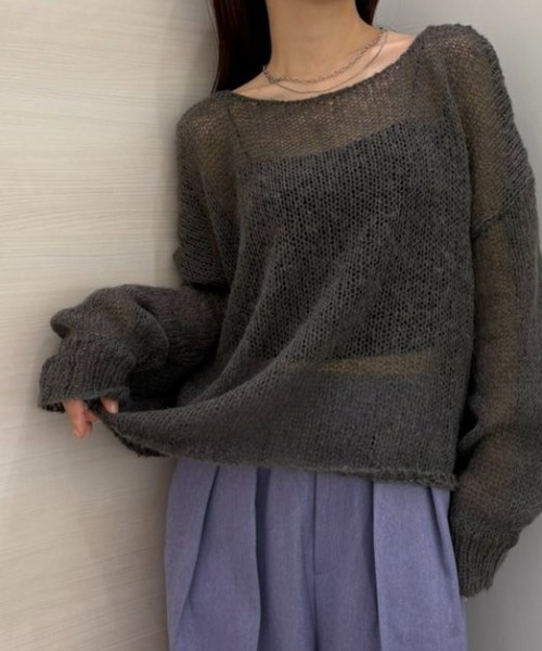 RANAN（ラナン）の「モヘアライクシアーニット（ニット/セーター・レディース・ピンク/アイボリー/カーキブラウン/チャコールグレー/ブルー・M/LL/L）」の9枚目の写真