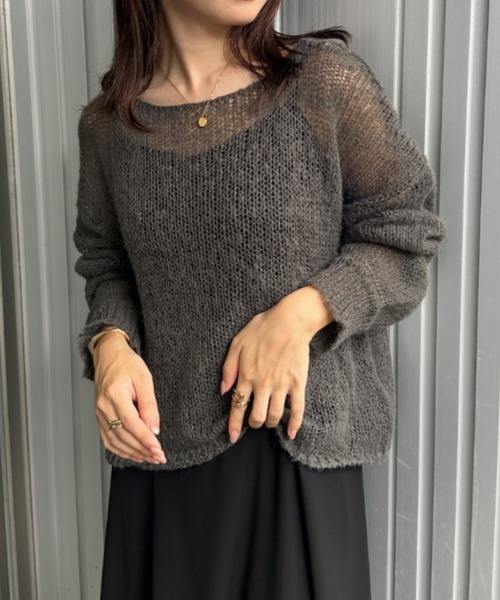 RANAN（ラナン）の「モヘアライクシアーニット（ニット/セーター・レディース・ピンク/アイボリー/カーキブラウン/チャコールグレー/ブルー・M/LL/L）」の12枚目の写真